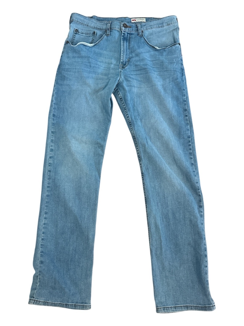 Wrangler Slim Straight Jeans 34x32 Light Wash Stretch Denim Cotton Western